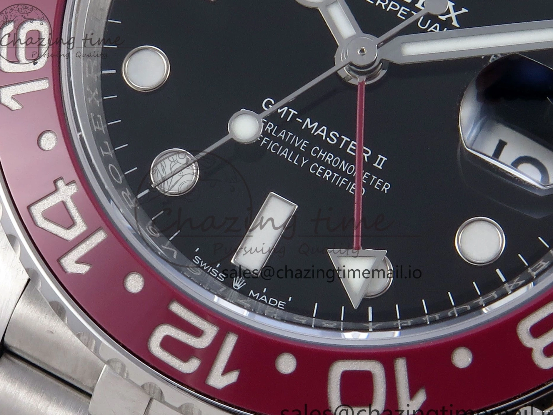 QF+ Bezel 1:1 Edition Blue Best Master II BLRO Steel 904L on SS SH3285 Dial Red 126710 GMT Black Bracelet 0427